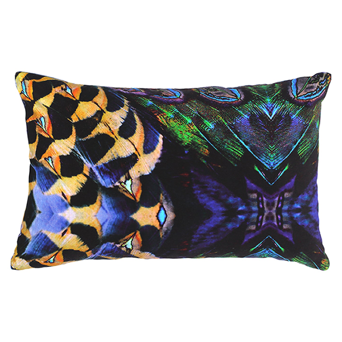 Indian Peafowl Velvet Cushion Cover