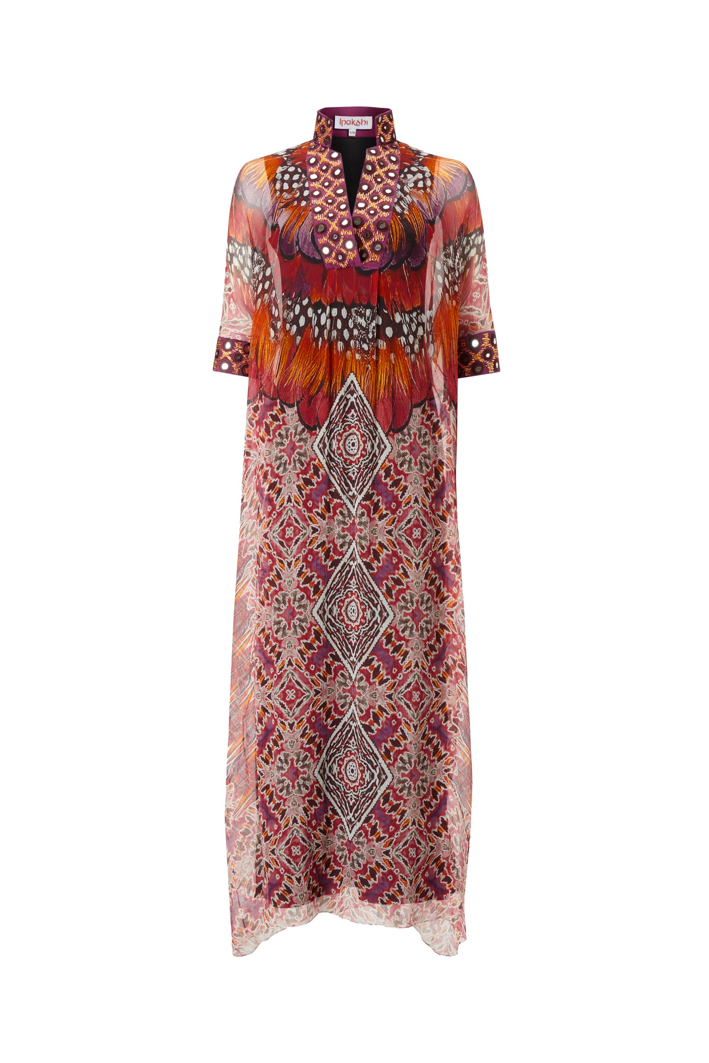 HELMETED HORNBILL SILK CAFTAN