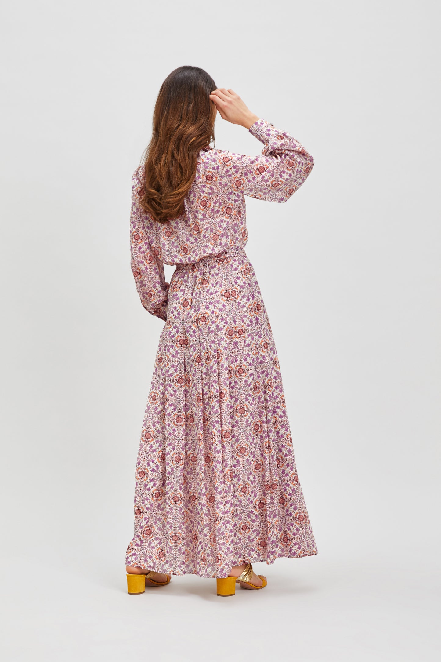 NAZRA SILK MAXI SHIRTDRESS
