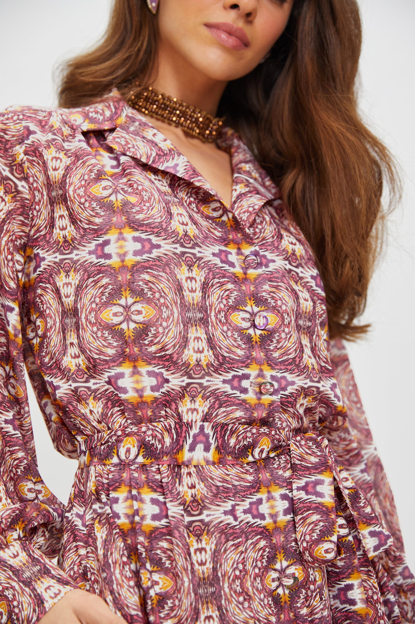 SURINTAN SILK MAXI SHIRTDRESS