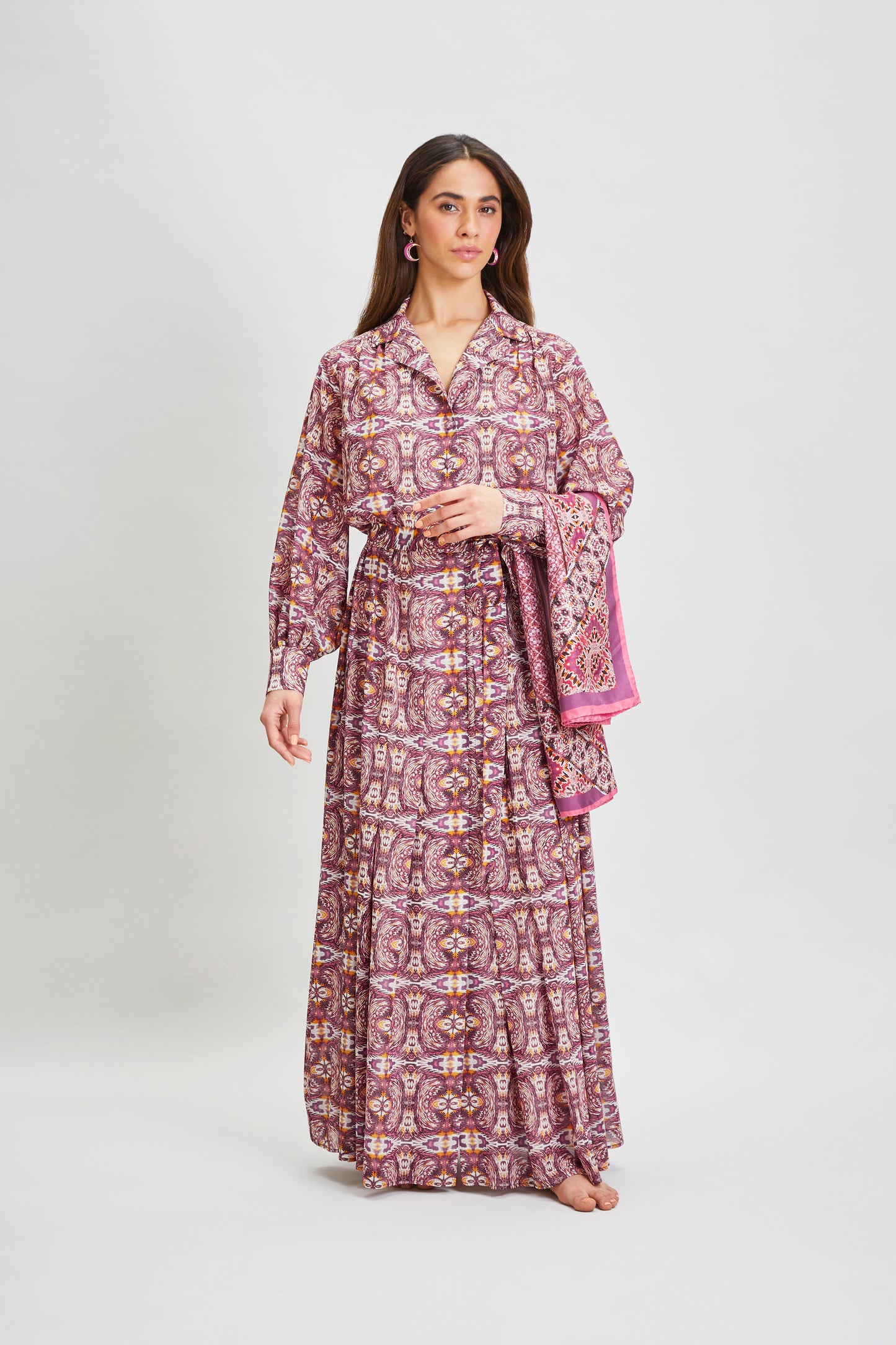 SURINTAN SILK MAXI SHIRTDRESS