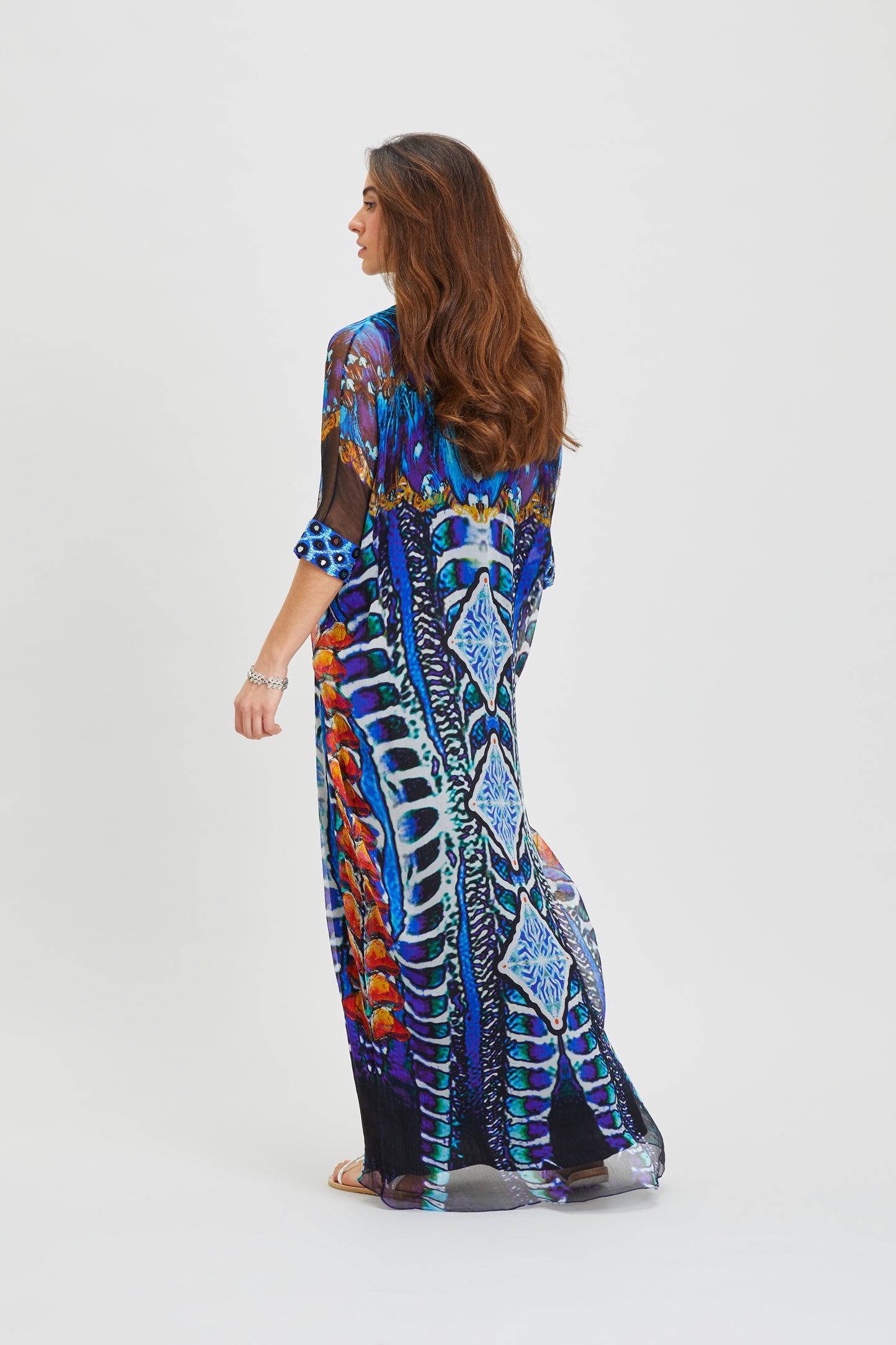 ULTRAMARINE LORIKEET SILK CAFTAN