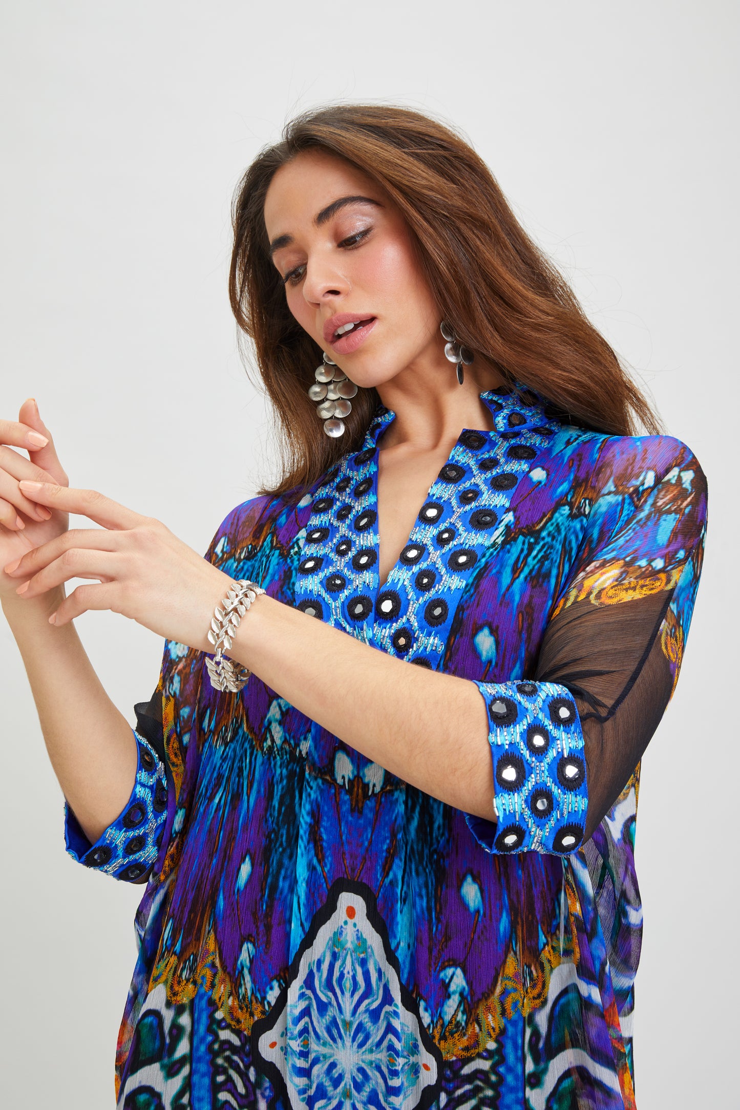ULTRAMARINE LORIKEET SILK CAFTAN